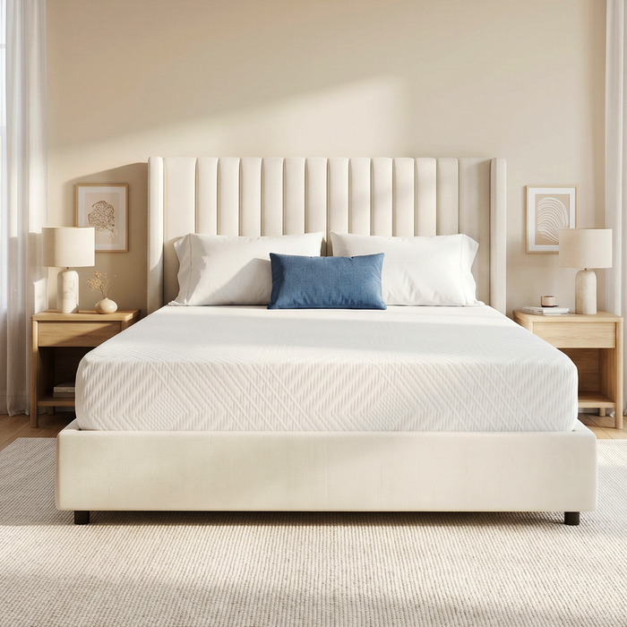 Full Mattress, 8 inch Memory Foam Mattress Bed in a box, Pressure Relieving Sleep Mattress,Medium,White