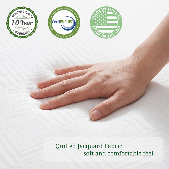 Full Mattress, 8 inch Memory Foam Mattress Bed in a box, Pressure Relieving Sleep Mattress,Medium,White