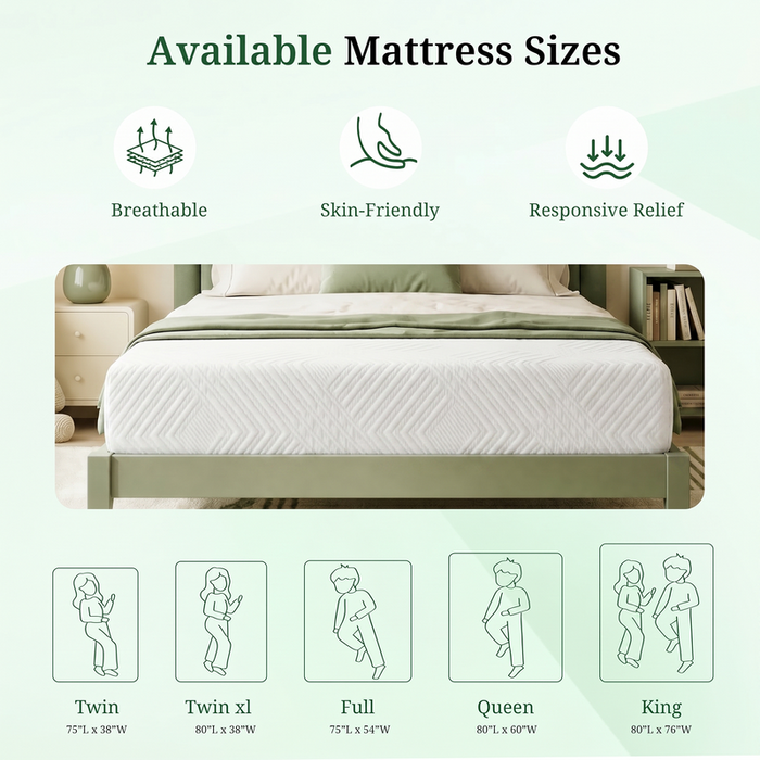 Full Mattress, 8 inch Memory Foam Mattress Bed in a box, Pressure Relieving Sleep Mattress,Medium,White