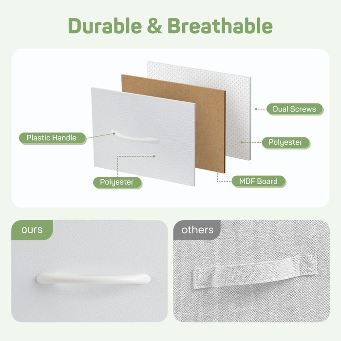 Bigleap 10 Drawer Dresser Organizer Storage Drawers, Chest of Drawers with Fabric Bin for Bedroom, Closet, Entryway,White