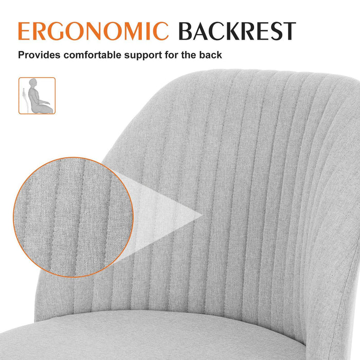 Simenmax Armless Office Desk Chair, Modern Swivel Vanity Chair Comfy Home Office Chairs Rolling Computer Task Stools for Living Room, Make-up, Bedroom, Dark Gray