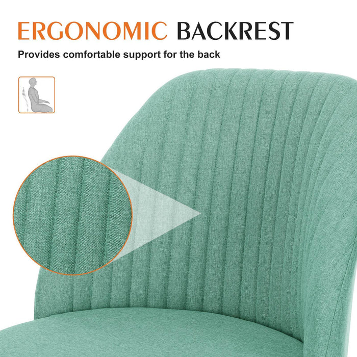 Simenmax Armless Office Desk Chair, Modern Swivel Vanity Chair Comfy Home Office Chairs Rolling Computer Task Stools for Living Room, Make-up, Bedroom, Green