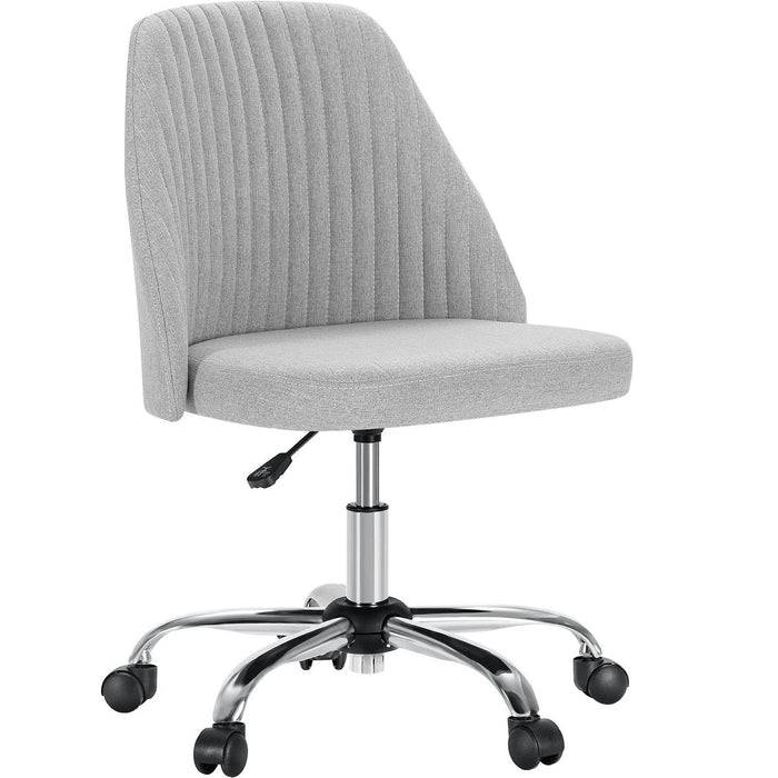 Simenmax Armless Office Desk Chair, Modern Swivel Vanity Chair Comfy Home Office Chairs Rolling Computer Task Stools for Living Room, Make-up, Bedroom, Dark Gray