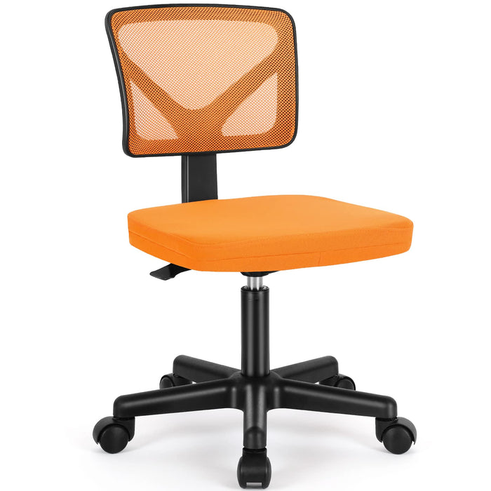 Beddle Armless Office Chairwith Lumbar Support, Low-Back Ergonomic Swivel Mesh Desk Chair, Comfortable Seat for Home Office or Study