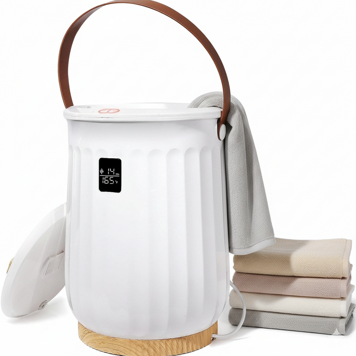 TINKLE WELL Towel Warmer Bucket with LED Display, Adjustable Timer & Auto Shut-Off, Large Capacity for Oversized Towels, Blankets & Robes, Bathroom Spa Essentials