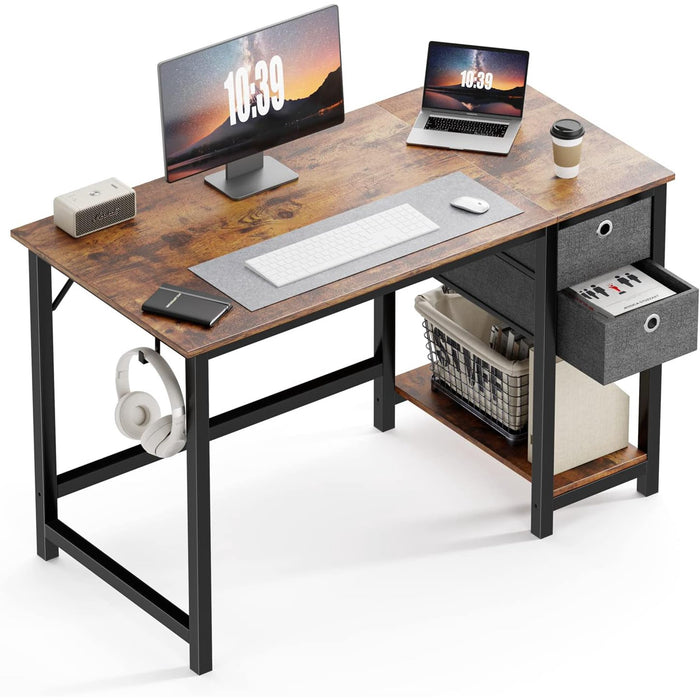wOod-it Desk-Computer Office Desk with Drawers Small Writing Work Study Desks for Home with Storage Shelves,Desk & Workstations for Home Office Bedroom