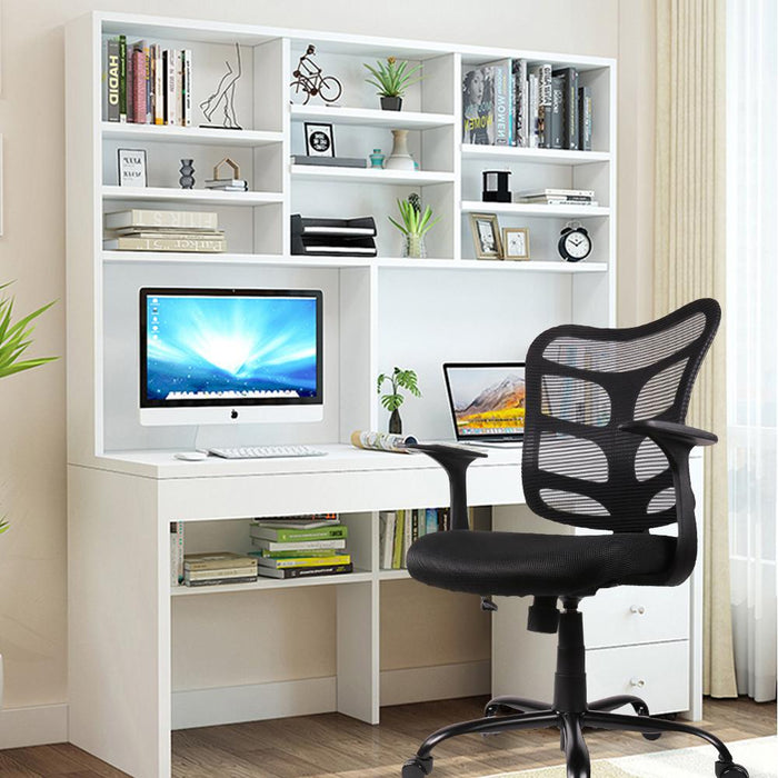 SmugChair Ergonomic Mid Back Mesh Office Chair Black