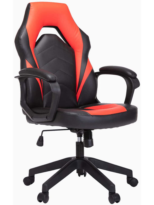 Gaming Chair, Bonded Leather Adjustable Racing Chair(Red)