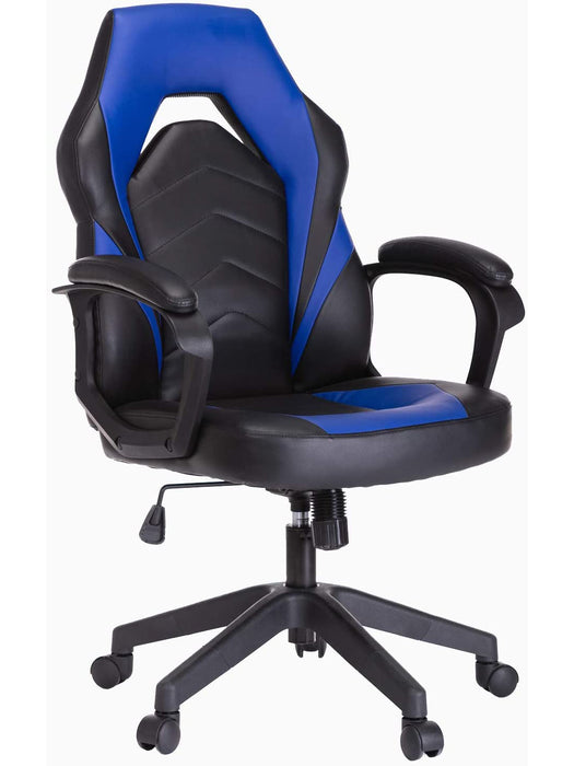Gaming Chair, Bonded Leather Adjustable Racing Chair(Blue)