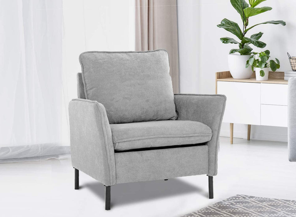 Accent Fabric Chair, Modern Upholstered Arm Chair Single Sofa Couch for Living Room, Club, Bedroom