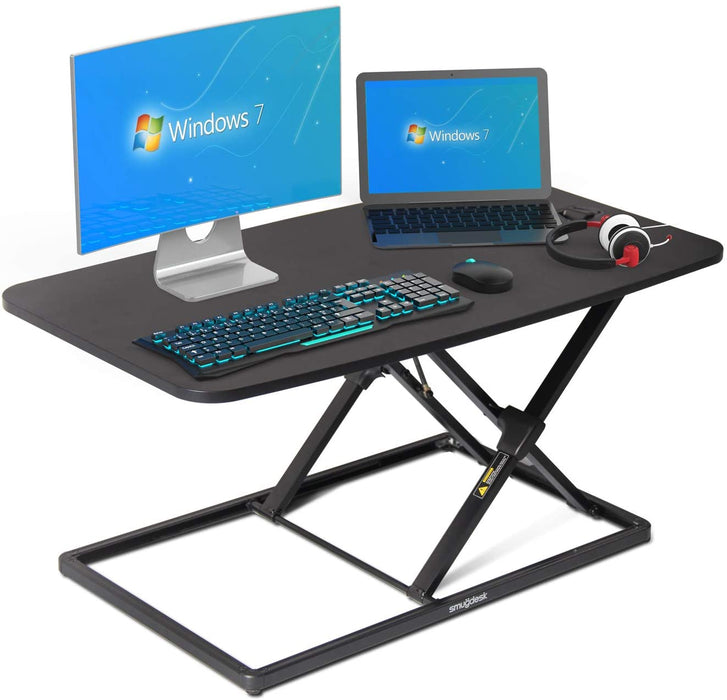 Standing Desk 32 inch 36inch Height Adjustable Standing Desk Converter Gas Spring Stand Up Computer Desk Fits Dual Monitors, Sit-Stand Laptop Riser Workstation for Home and Office