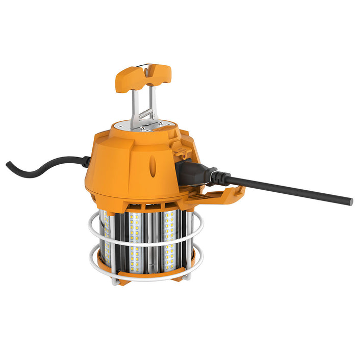 GKT20-60W-01 - TEMPORARY WORK LIGHT 60W, 3000-6500K, AC100-277V, CLEAR COVER, IP42, 6FT PLUG STANDARD CABLE LENGTH, ORANGE HANDLE