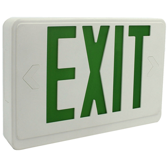 LOC-EXIT-1.2WGLW - LED WHITE AND GREEN EXIT SIGN 1.2W, EMERGENCY WATT 0.36W, UL & TITLE 20 LISTED