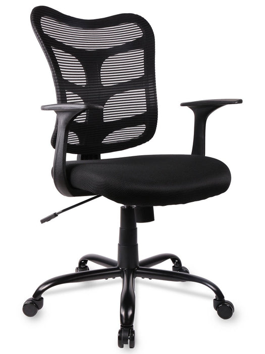 SmugChair Ergonomic Mid Back Mesh Office Chair Black