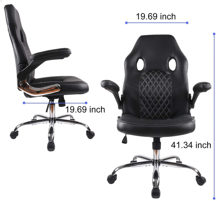 Leather Gaming Chair, Adjustable Racing Chair
