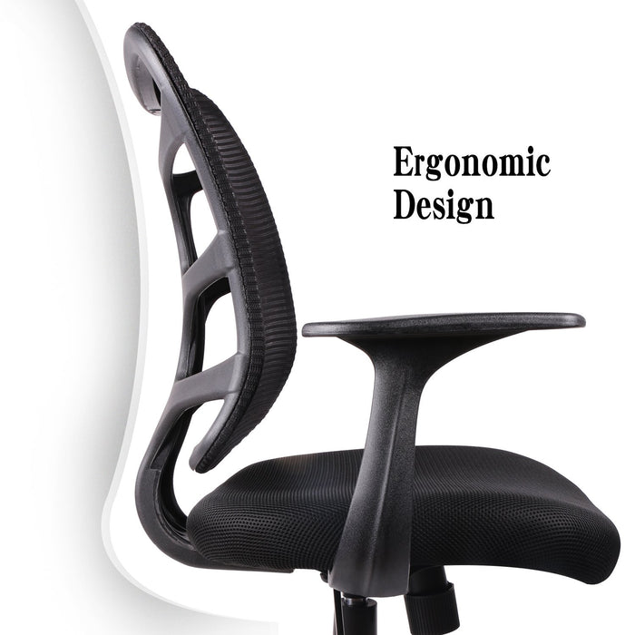 SmugChair Ergonomic Mid Back Mesh Office Chair Black