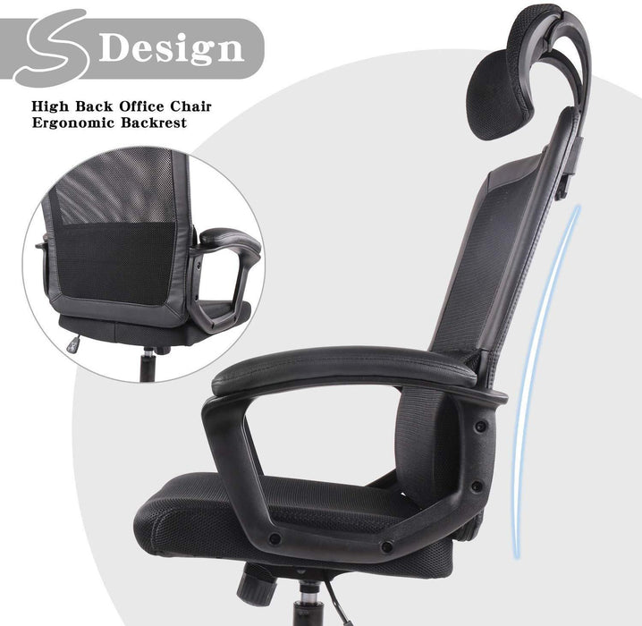 SmugChair Ergonomic Black Mesh High Back Office Chair