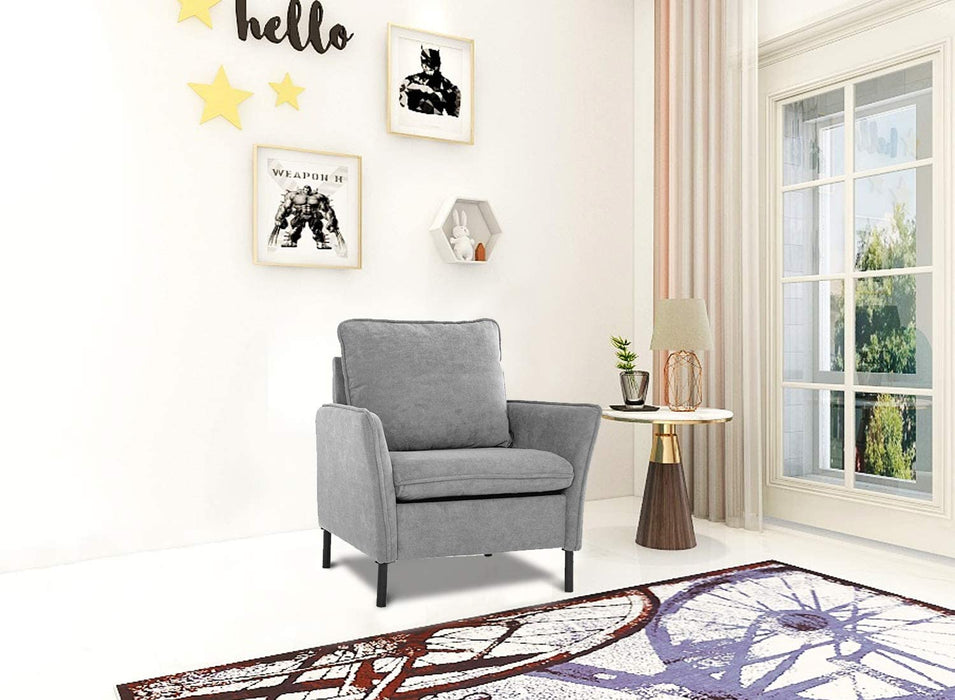 Accent Fabric Chair, Modern Upholstered Arm Chair Single Sofa Couch for Living Room, Club, Bedroom