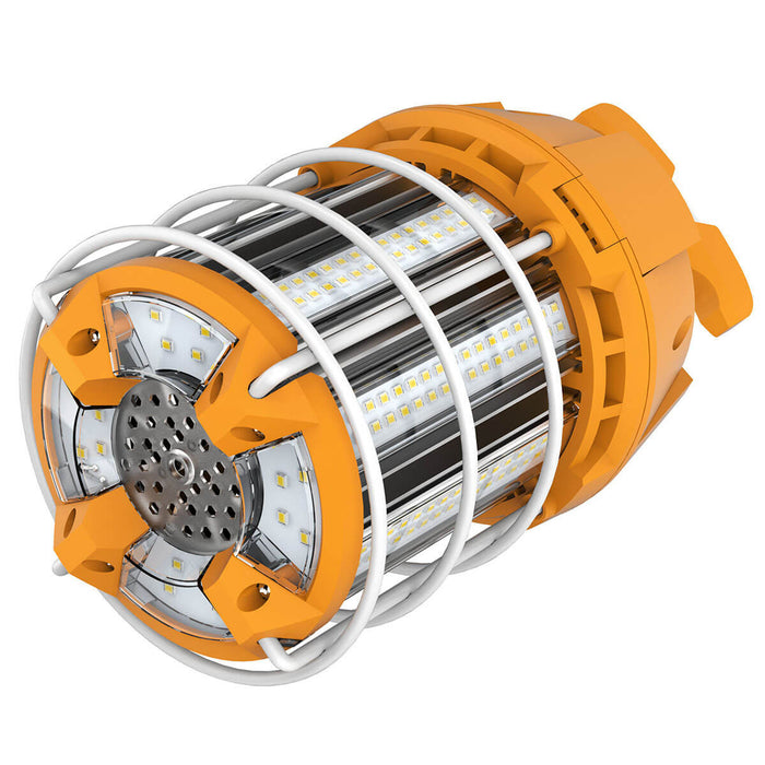 GKT20-100W-01 - TEMPORARY WORK LIGHT 100W, 3000-6500K, AC100-277V, CLEAR COVER, IP42, 6FT PLUG STANDARD CABLE LENGTH, ORANGE HANDLE