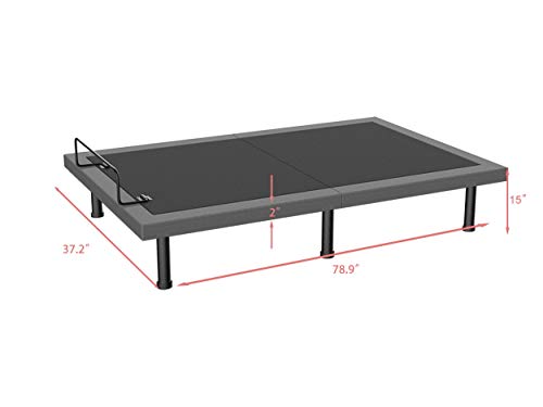Adjustable Bed Base Frame Smart Electric Beds Foundation (Twin XL, Gray)