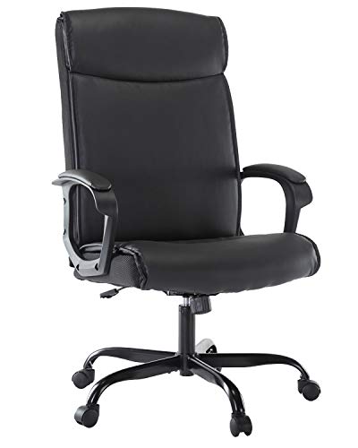 Office Chair PU Leather Ergonomic Desk Chair Adjustable Task Chair High-Back Executive Swivel Chair Computer Chair with Armrests Headrest and Lumbar Support