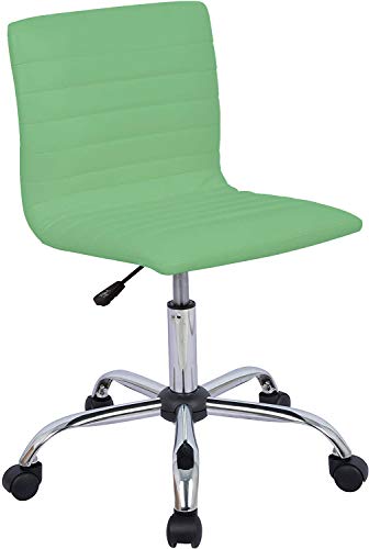 Computer Adjustable Height Ribbed Low Back Armless Swivel Conference Room Task Desk Chairs, Green