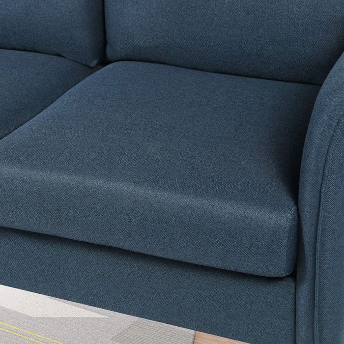Sofa, Couch and Loveseat Futon for Living Room, Linen Fabric, Tool-Free Assembly, Blue