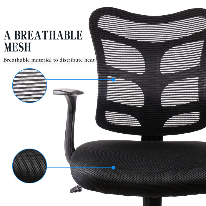 SmugChair Ergonomic Mid Back Mesh Office Chair Black