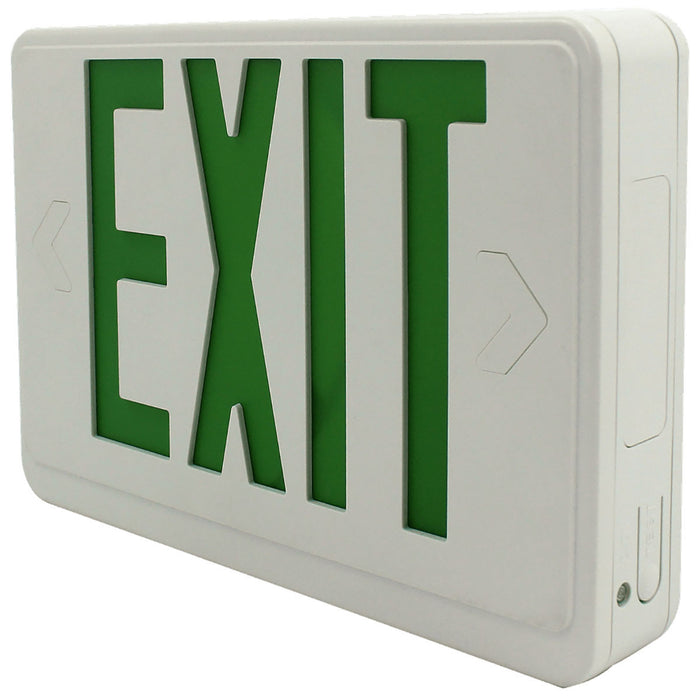 LOC-EXIT-1.2WGLW - LED WHITE AND GREEN EXIT SIGN 1.2W, EMERGENCY WATT 0.36W, UL & TITLE 20 LISTED