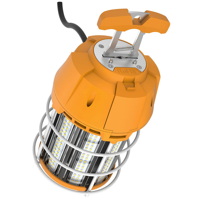 GKT20-100W-01 - TEMPORARY WORK LIGHT 100W, 3000-6500K, AC100-277V, CLEAR COVER, IP42, 6FT PLUG STANDARD CABLE LENGTH, ORANGE HANDLE