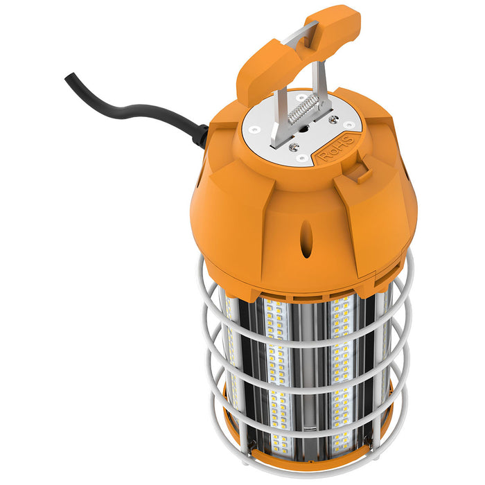 GKT20-150W-01 - TEMPORARY WORK LIGHT 150W, 3000-6500K, AC100-277V, CLEAR COVER, IP42, 6FT PLUG STANDARD CABLE LENGTH, ORANGE HANDLE
