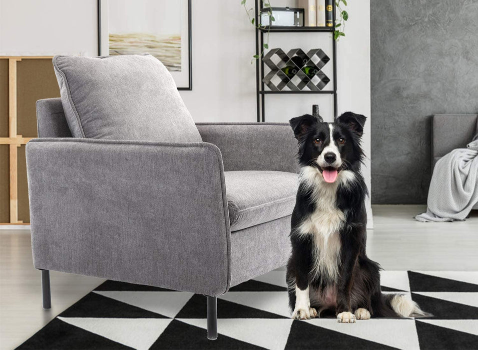 Accent Fabric Chair, Modern Upholstered Arm Chair Single Sofa Couch for Living Room, Club, Bedroom