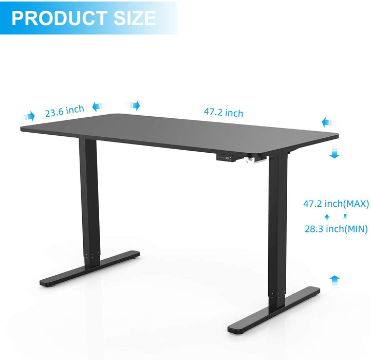 Standing Desk, 40 x 24 inches Computer Desk Electric Height Adjustable Table Home Office Desk with Splice Board and Black Frame