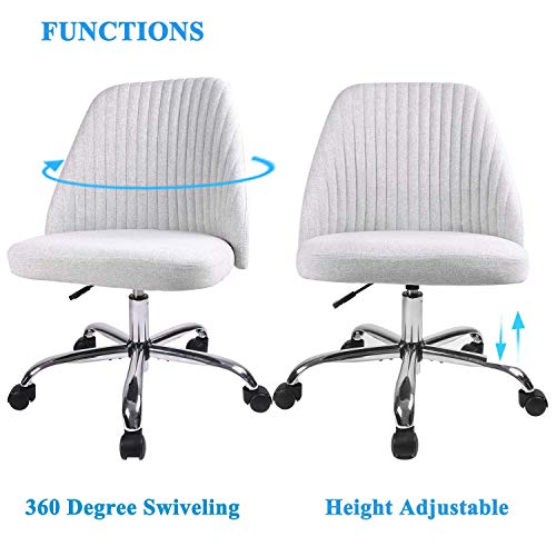 Home Office Modern Twill Fabric Adjustable Mid-Back Task Ergonomic Executive Chair, Gray