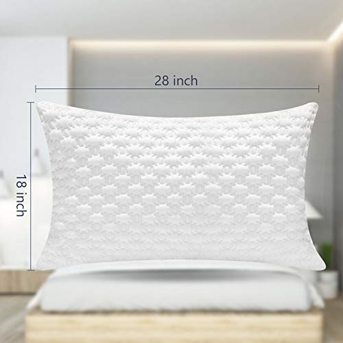 Shredded Memory Foam Pillow, Bed Pillows, Pillow for Sleeping – Support Side Back Stomach Sleepers, CertiPUR-US , Queen