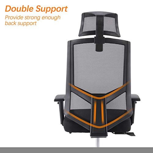 Office Chair Mesh Executive Chair Adjustable Armrest/Headrest Rotating Chair with Footrest Lounge Chair