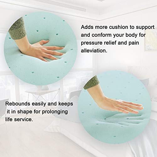 Queen Mattress Topper, Gel Memory Foam Mattress Topper Pad for Queen Size Bed,1.5 inch