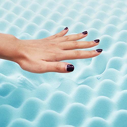Milemont 1.5 inch Mattress Topper,Egg Crate Design Gel Swirl Memory Foam Bed Topper for Pressure Relief King Size