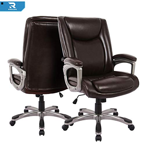 Executive Office Chair - Adjustable Height Built-in Lumbar Support Tilt Angle Computer Desk Chair, Swivel Task Thick Padded for Comfort