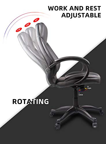 Ergonomic Adjustable Office Chair,Home Office Chair, PU Leather Executive Computer Chair Swivel Task Desk Chair High Back Desk Chair with Lumbar Support