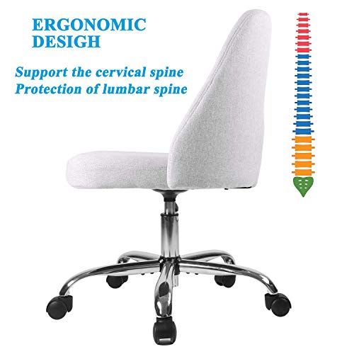 Home Office Modern Twill Fabric Adjustable Mid-Back Task Ergonomic Executive Chair, Gray