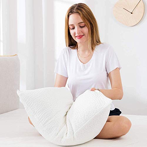 Shredded Memory Foam Pillow Cooling Bed Pillows for Sleeping with Washable Removable Pillowcase for Side Back Sleepers - Queen