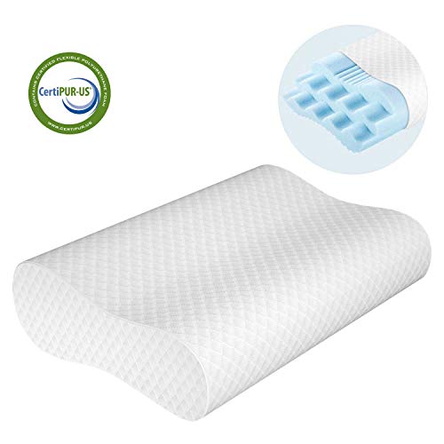 Memory Foam Pillow, Bed Pillow for Sleeping, Adjustable Contour Pillow for Neck Pain, Neck Support for Back, Stomach, Side Sleepers, Orthopedic Cervical Pillow, CertiPUR-US