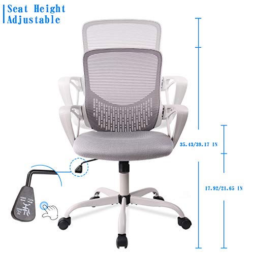 Office Chair, Ergonomic Desk Chair Computer Task Chair Mesh with Armrests Mid-Back for Home Office Conference Study Room, Gray
