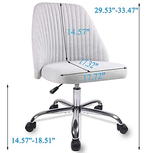 Home Office Modern Twill Fabric Adjustable Mid-Back Task Ergonomic Executive Chair, Gray