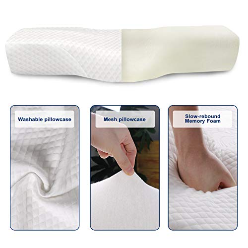 Memory Foam Pillows for Sleeping Contour Cervical Pillow Bed Pillow for Side, Back and Stomach Sleepers Standard Size Pillow