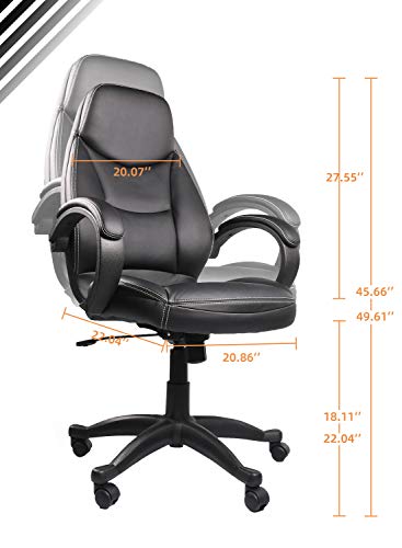 Ergonomic Adjustable Office Chair,Home Office Chair, PU Leather Executive Computer Chair Swivel Task Desk Chair High Back Desk Chair with Lumbar Support