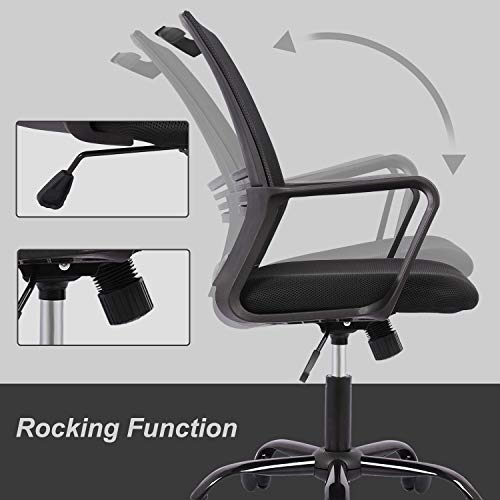 Office Chair, Mid-Back Breathable Mesh Office Desk Computer Desk Chair with Lumbar Support