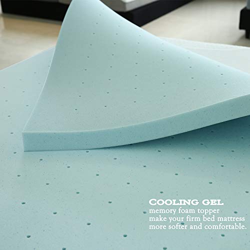 Mattress Topper Twin, 1.5 inch Gel Memory Foam Mattress Topper Pad for Twin Size Bed