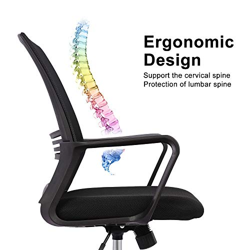 Office Chair, Mesh Office Computer Swivel Desk Task Chair, Ergonomic Executive Chair with Armrests